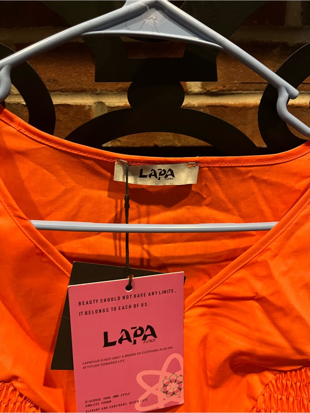 Lapa Plus Size Coral Midi Dress with Flutter Eyelet Sleeves Size:1X NWT - Picture 5 of 8